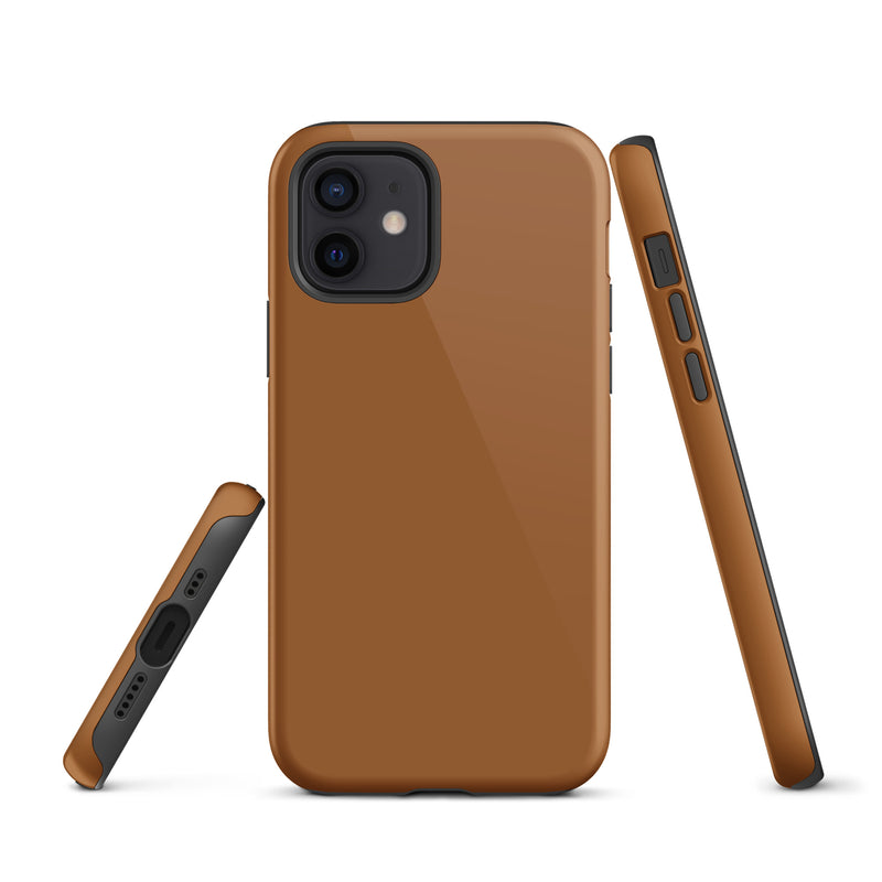Load image into Gallery viewer, Rich Brown iPhone Case Hardshell 3D Wrap Thermal Plain Color CREATIVETECH