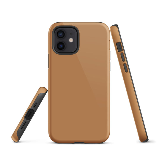 Nude Brown iPhone Case Hardshell 3D Wrap Thermal Plain Color CREATIVETECH