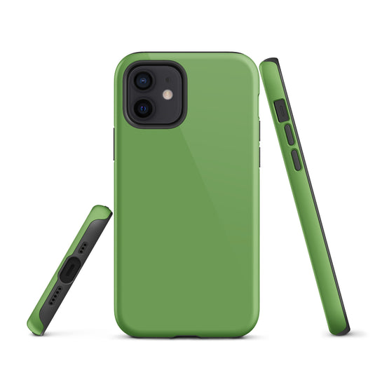 Green iPhone Case Hardshell 3D Wrap Thermal Plain Color CREATIVETECH
