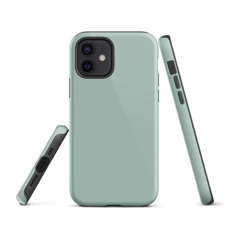 Load image into Gallery viewer, Opal Green Blue iPhone Case Hardshell 3D Wrap Thermal Plain Color CREATIVETECH
