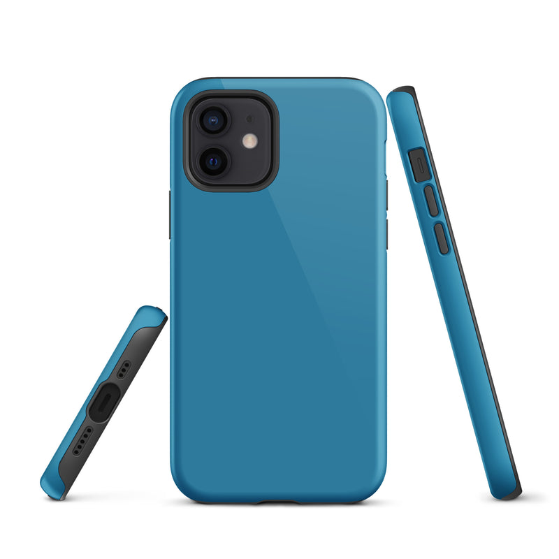Load image into Gallery viewer, Pelorous Blue iPhone Case Hardshell 3D Wrap Thermal Plain Color CREATIVETECH