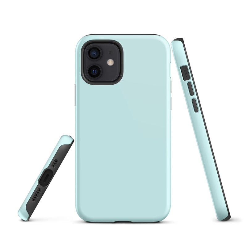 Load image into Gallery viewer, Light Cyan Blue iPhone Case Hardshell 3D Wrap Thermal Plain Color CREATIVETECH
