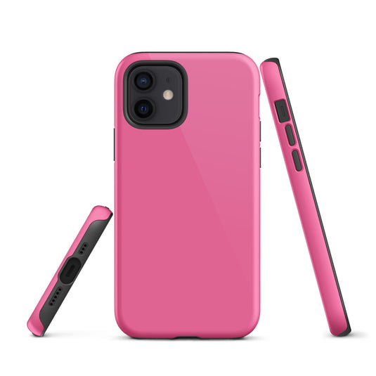 Brilliant Rose Pink iPhone Case Hardshell 3D Wrap Thermal Plain Color CREATIVETECH