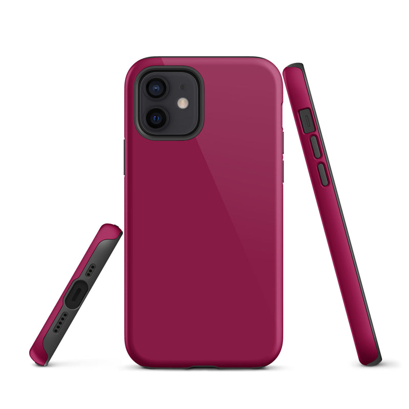 Load image into Gallery viewer, Light Burgundy Red iPhone Case Hardshell 3D Wrap Thermal Plain Color CREATIVETECH