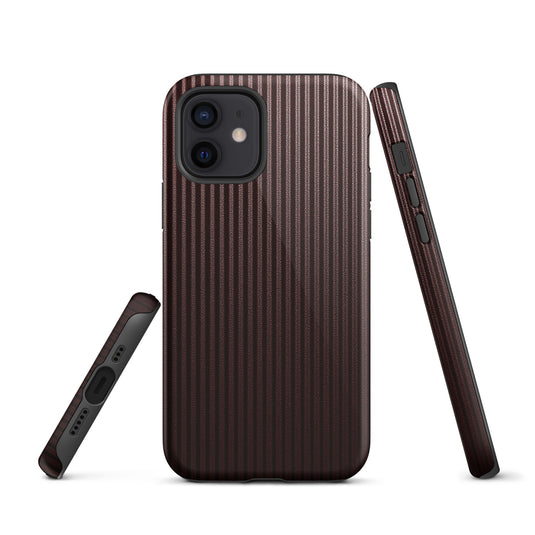 Dark Red Striped iPhone Case Hardshell 3D Wrap Thermal CREATIVETECH