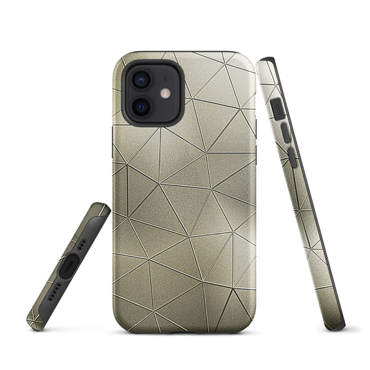 Golden Polygon Metal iPhone Case Hardshell 3D Wrap Thermal CREATIVETECH