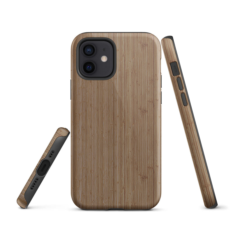 Load image into Gallery viewer, Brown Bamboo Wood iPhone Case Hardshell 3D Wrap Thermal CREATIVETECH