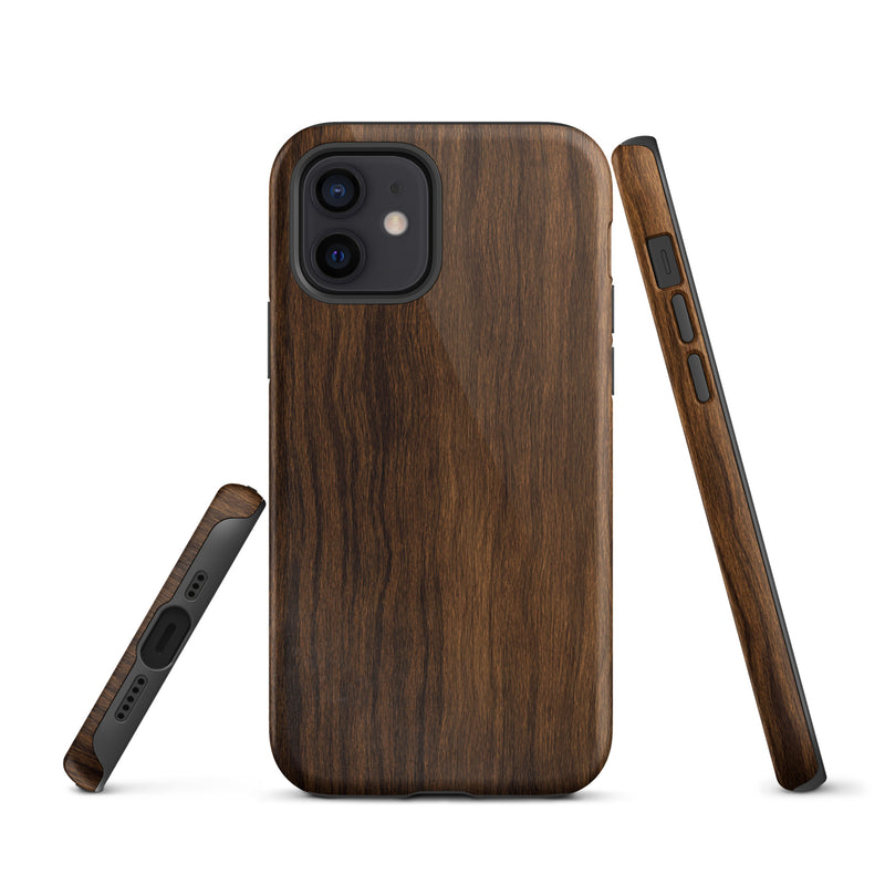 Load image into Gallery viewer, Medium Brown Wood iPhone Case Hardshell 3D Wrap Thermal CREATIVETECH