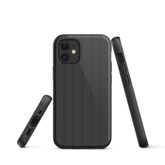 Black Ribbed Squishy iPhone Case Double Layer Impact Resistant Tough 3D Wrap Matte or Glossy Finish CREATIVETECH