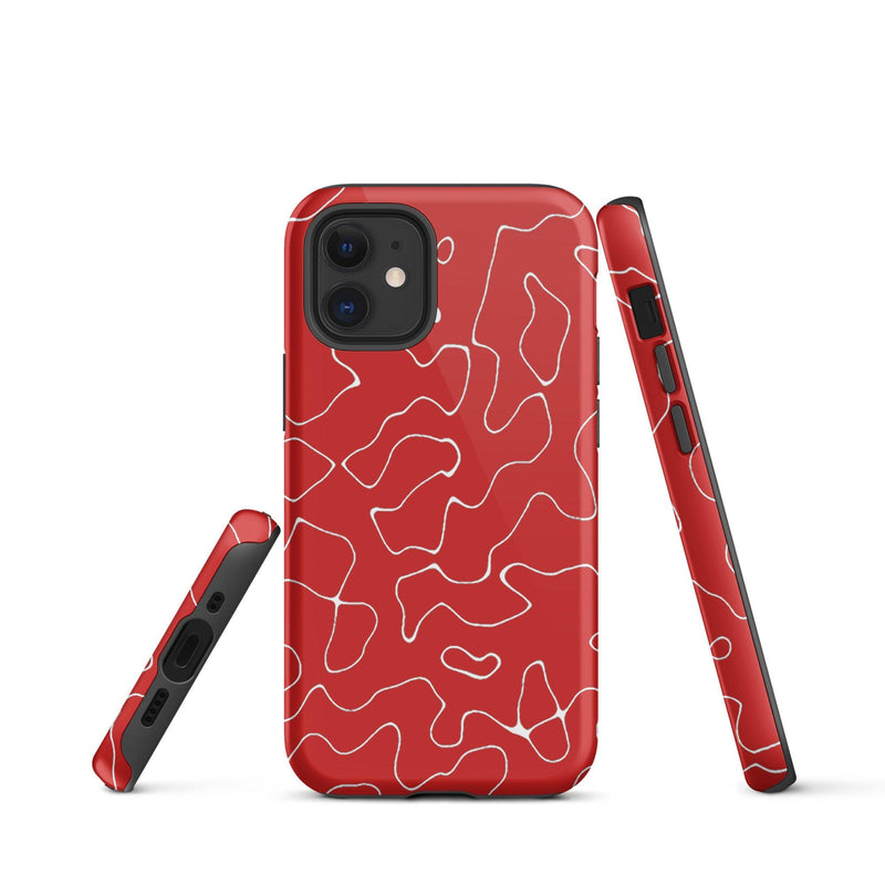 Load image into Gallery viewer, Organic Red Colorful Hardshell iPhone Case Double Layer Impact Resistant Tough 3D Wrap Matte or Glossy Finish CREATIVETECH