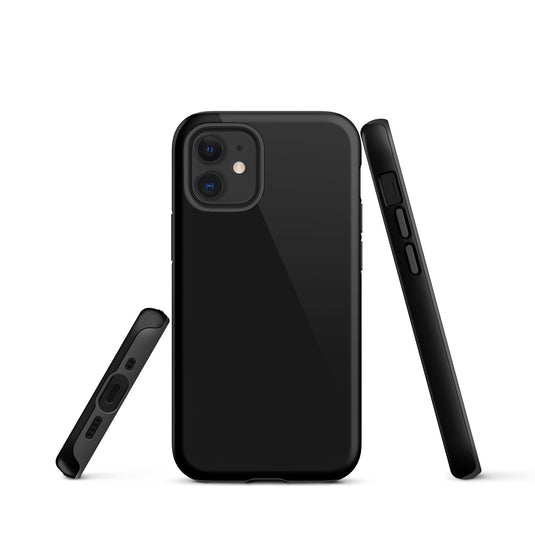 Plain Color Black Double Layer iPhone Case 3D Wrap CREATIVETECH
