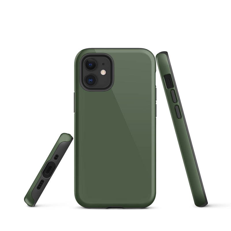 Load image into Gallery viewer, Deep Sage Green iPhone Case Hardshell 3D Wrap Thermal Plain Color CREATIVETECH