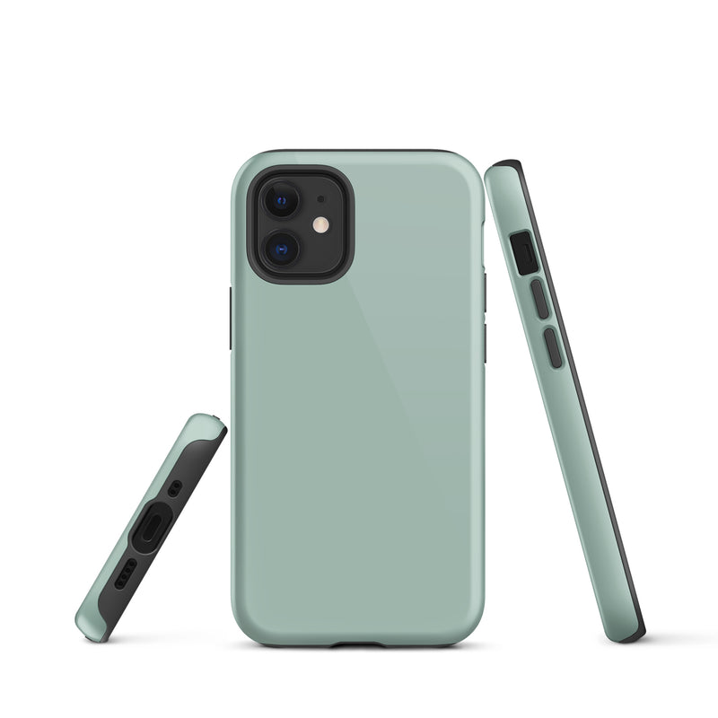 Load image into Gallery viewer, Opal Green Blue iPhone Case Hardshell 3D Wrap Thermal Plain Color CREATIVETECH