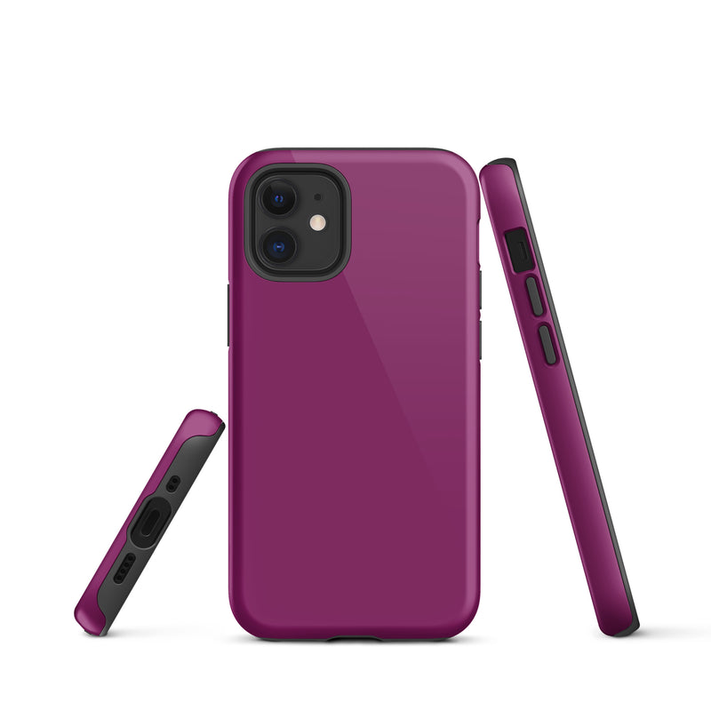 Load image into Gallery viewer, Eggplant Purple iPhone Case Hardshell 3D Wrap Thermal Plain Color CREATIVETECH