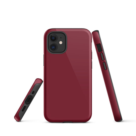 Burgundy Red iPhone Case Hardshell 3D Wrap Thermal Plain Color CREATIVETECH