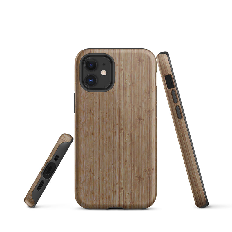 Load image into Gallery viewer, Brown Bamboo Wood iPhone Case Hardshell 3D Wrap Thermal CREATIVETECH