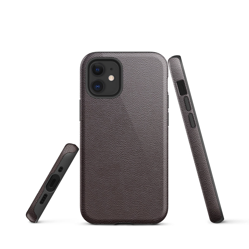 Load image into Gallery viewer, Dark Brown Leather iPhone Case Hardshell 3D Wrap Thermal CREATIVETECH