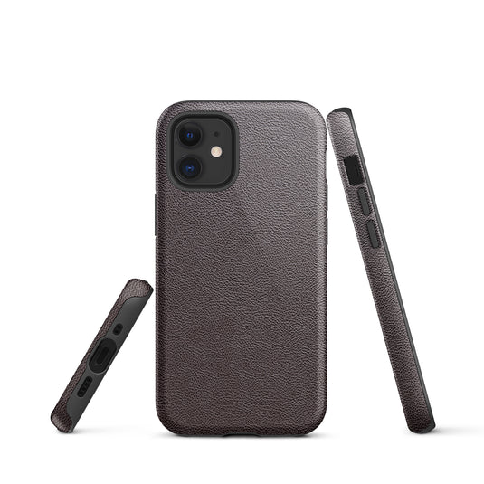 Dark Brown Leather iPhone Case Hardshell 3D Wrap Thermal CREATIVETECH