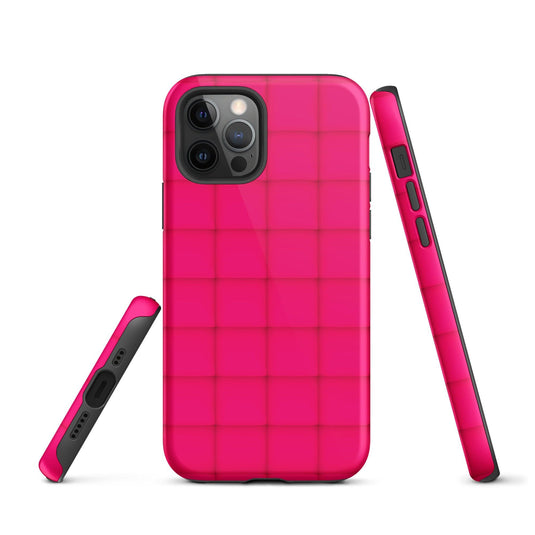 Squishy Pink Red Cubic Colorful iPhone Case Double Layer Impact Resistant Tough 3D Wrap Matte or Glossy Finish CREATIVETECH