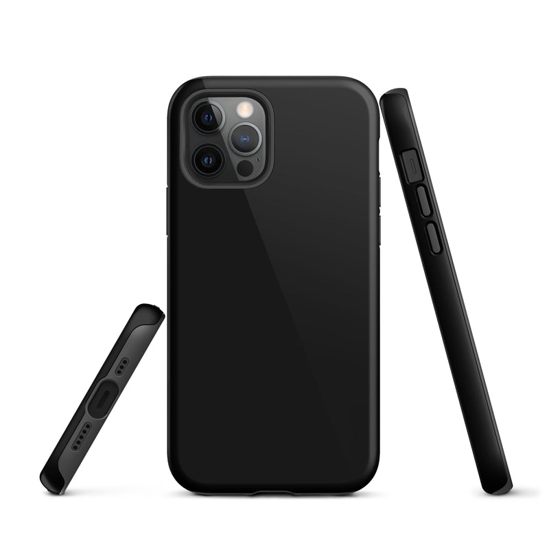 Load image into Gallery viewer, Plain Color Black Double Layer iPhone Case 3D Wrap CREATIVETECH