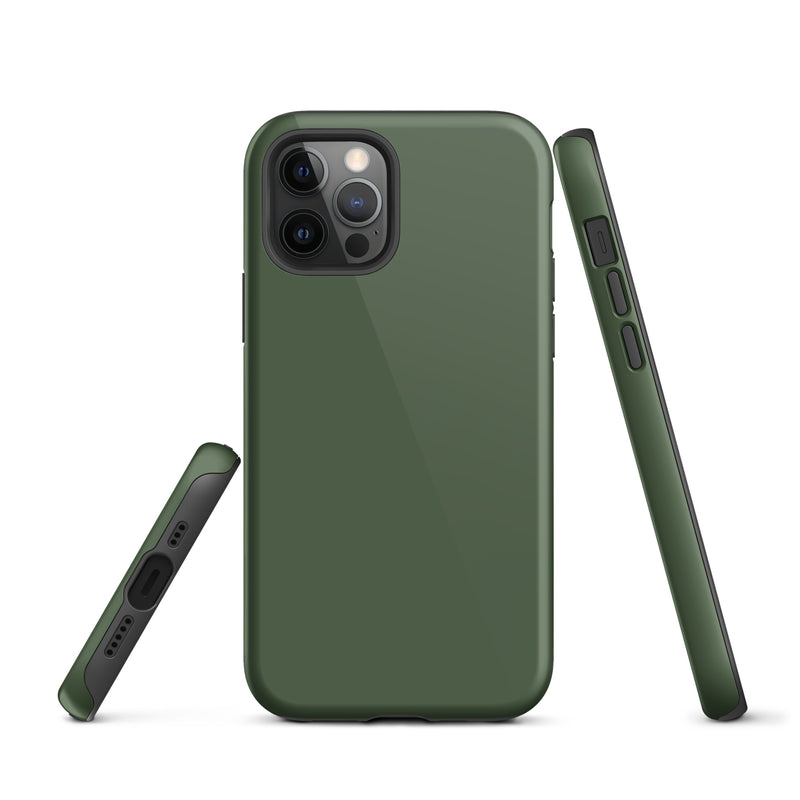 Load image into Gallery viewer, Deep Sage Green iPhone Case Hardshell 3D Wrap Thermal Plain Color CREATIVETECH
