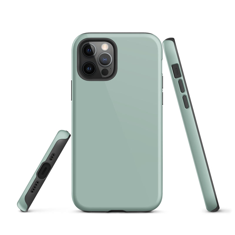 Load image into Gallery viewer, Opal Green Blue iPhone Case Hardshell 3D Wrap Thermal Plain Color CREATIVETECH