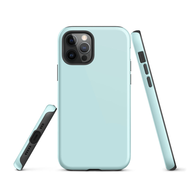 Load image into Gallery viewer, Light Cyan Blue iPhone Case Hardshell 3D Wrap Thermal Plain Color CREATIVETECH