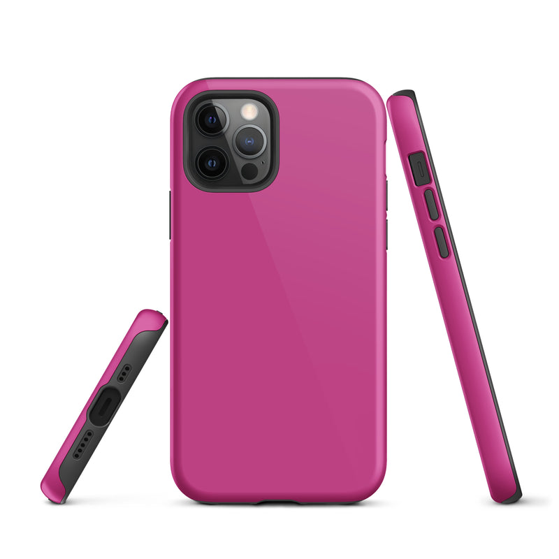 Load image into Gallery viewer, Deep Cerise Pink iPhone Case Hardshell 3D Wrap Thermal Plain Color CREATIVETECH