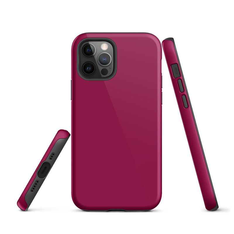 Load image into Gallery viewer, Light Burgundy Red iPhone Case Hardshell 3D Wrap Thermal Plain Color CREATIVETECH