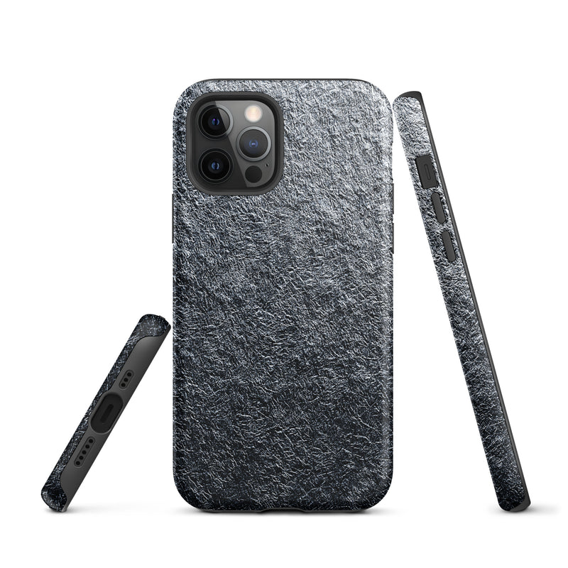 Load image into Gallery viewer, Silver Metal Foil iPhone Case Hardshell 3D Wrap Thermal Plain Color CREATIVETECH