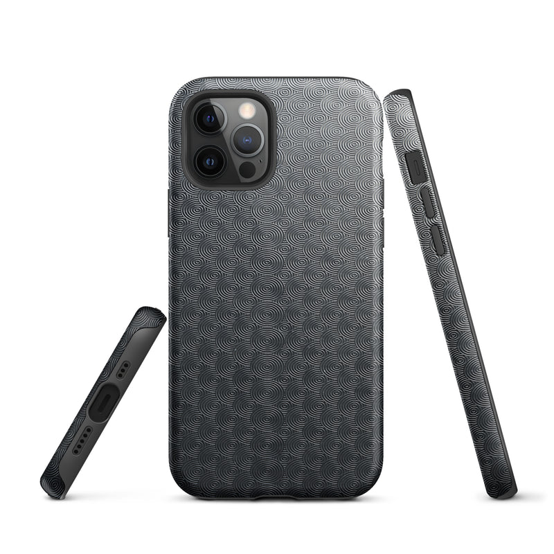 Load image into Gallery viewer, Carved Metal Dark iPhone Case Hardshell 3D Wrap Thermal Plain Color CREATIVETECH