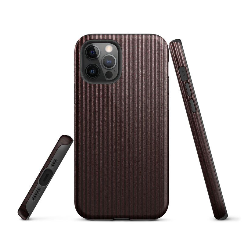 Load image into Gallery viewer, Dark Red Striped iPhone Case Hardshell 3D Wrap Thermal CREATIVETECH
