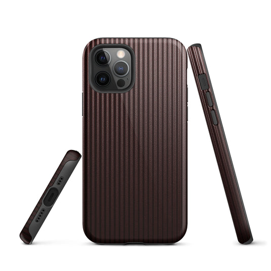 Dark Red Striped iPhone Case Hardshell 3D Wrap Thermal CREATIVETECH