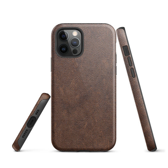 Brown Leather iPhone Case Hardshell 3D Wrap Thermal CREATIVETECH