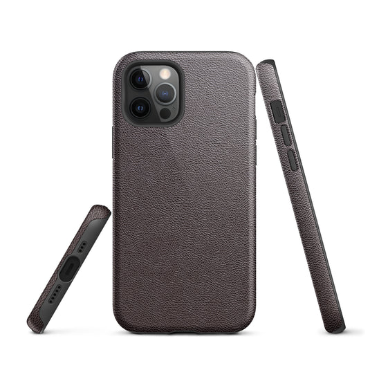 Dark Brown Leather iPhone Case Hardshell 3D Wrap Thermal CREATIVETECH