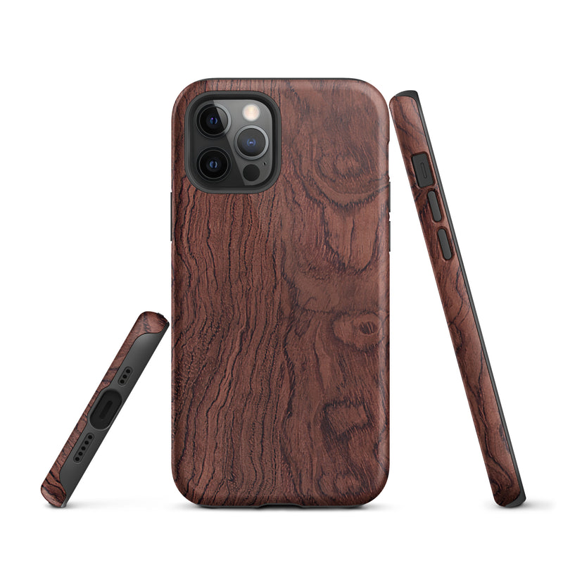 Load image into Gallery viewer, Bubinga Brown Wood iPhone Case Hardshell 3D Wrap Thermal CREATIVETECH