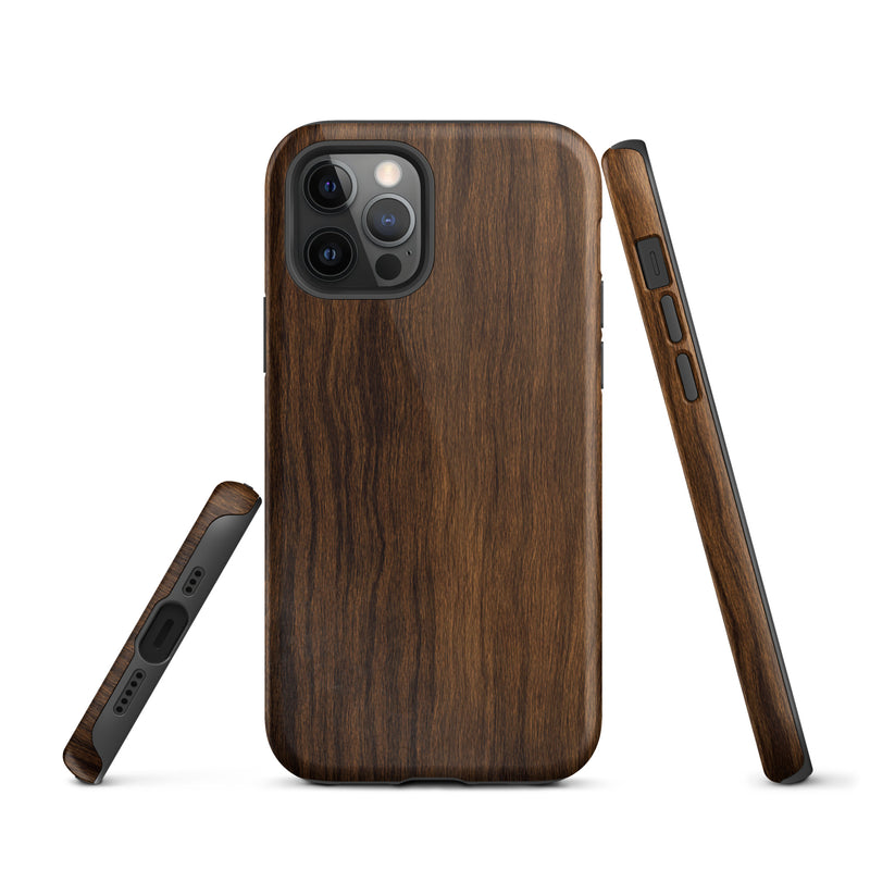 Load image into Gallery viewer, Medium Brown Wood iPhone Case Hardshell 3D Wrap Thermal CREATIVETECH