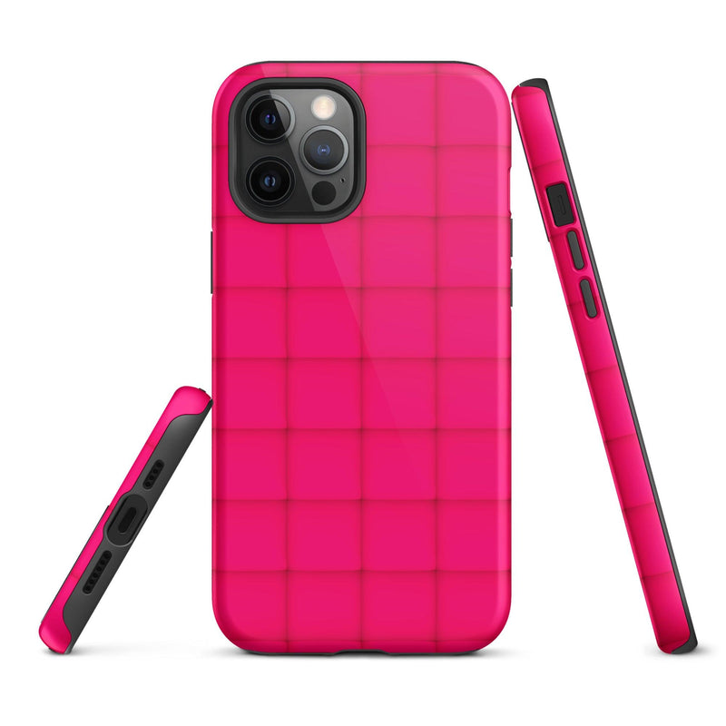 Load image into Gallery viewer, Squishy Pink Red Cubic Colorful iPhone Case Double Layer Impact Resistant Tough 3D Wrap Matte or Glossy Finish CREATIVETECH