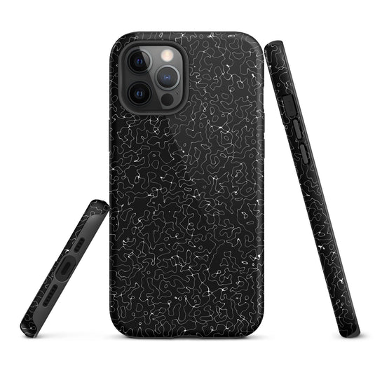 Black White Pattern Colorful Hardshell iPhone Case Double Layer Impact Resistant Tough 3D Wrap Matte or Glossy Finish CREATIVETECH