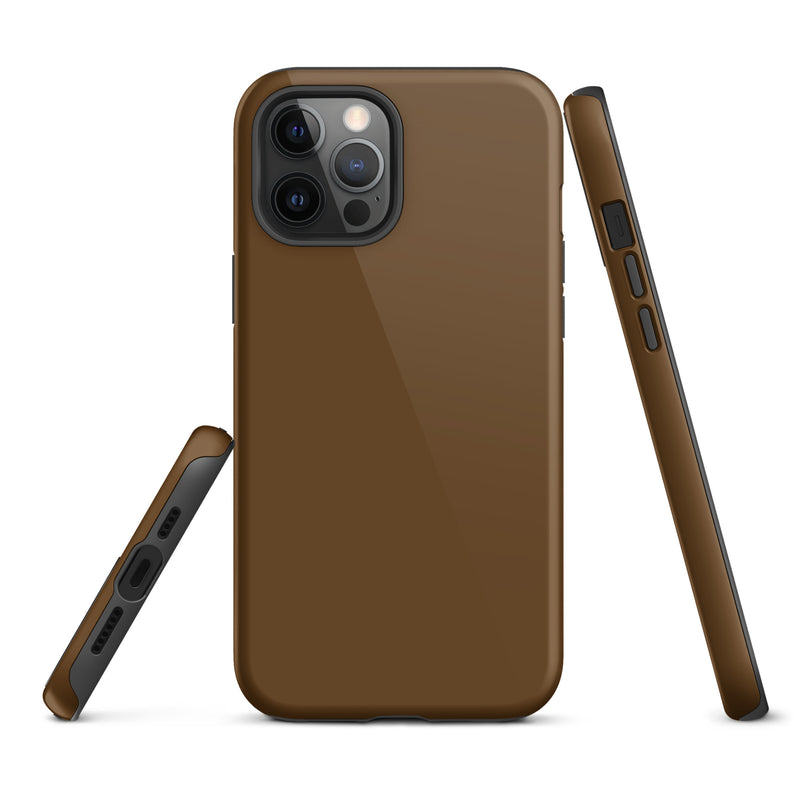 Load image into Gallery viewer, Brown iPhone Case Hardshell 3D Wrap Thermal Plain Color CREATIVETECH