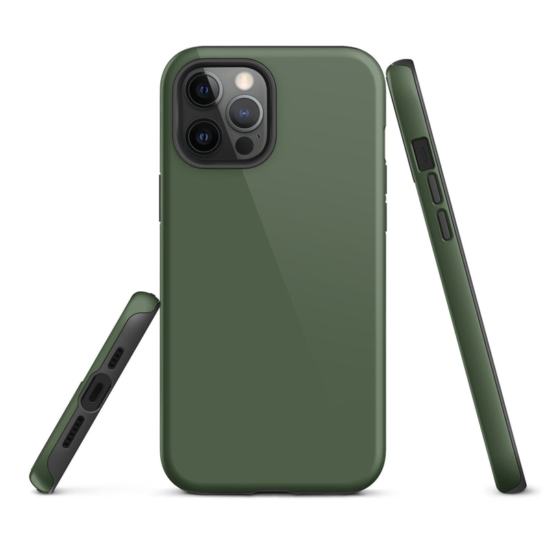 Load image into Gallery viewer, Deep Sage Green iPhone Case Hardshell 3D Wrap Thermal Plain Color CREATIVETECH
