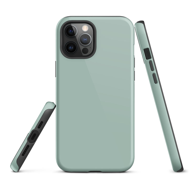 Load image into Gallery viewer, Opal Green Blue iPhone Case Hardshell 3D Wrap Thermal Plain Color CREATIVETECH
