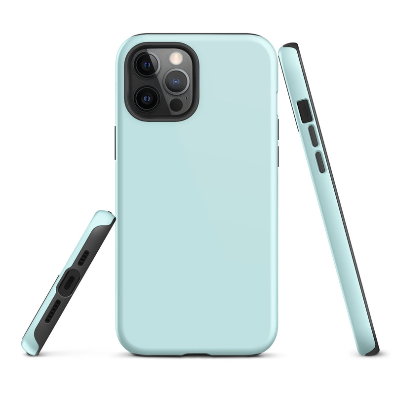 Load image into Gallery viewer, Light Cyan Blue iPhone Case Hardshell 3D Wrap Thermal Plain Color CREATIVETECH