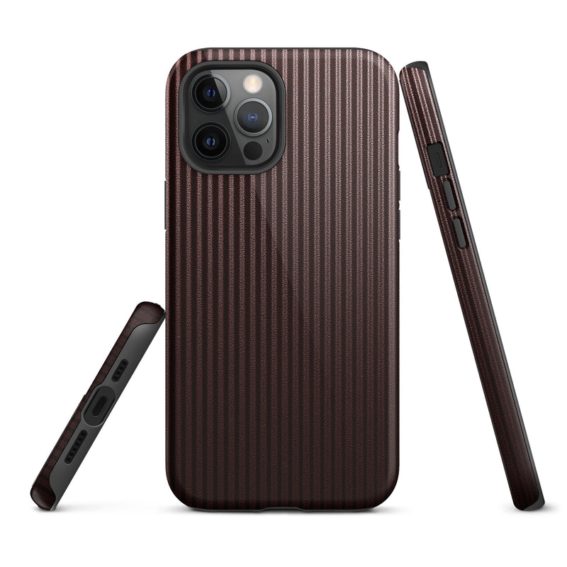 Load image into Gallery viewer, Dark Red Striped iPhone Case Hardshell 3D Wrap Thermal CREATIVETECH