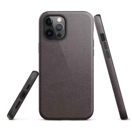 Dark Brown Leather iPhone Case Hardshell 3D Wrap Thermal CREATIVETECH
