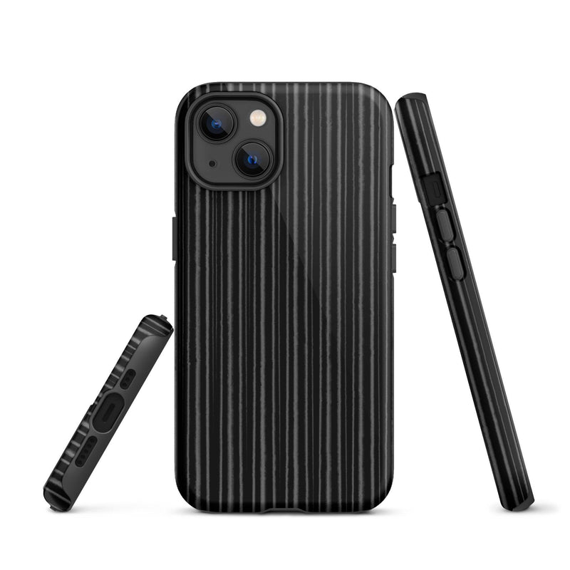 Load image into Gallery viewer, Black Ribbed Carbon Fiber iPhone Case Double Layer Impact Resistant Tough 3D Wrap Matte or Glossy Finish CREATIVETECH