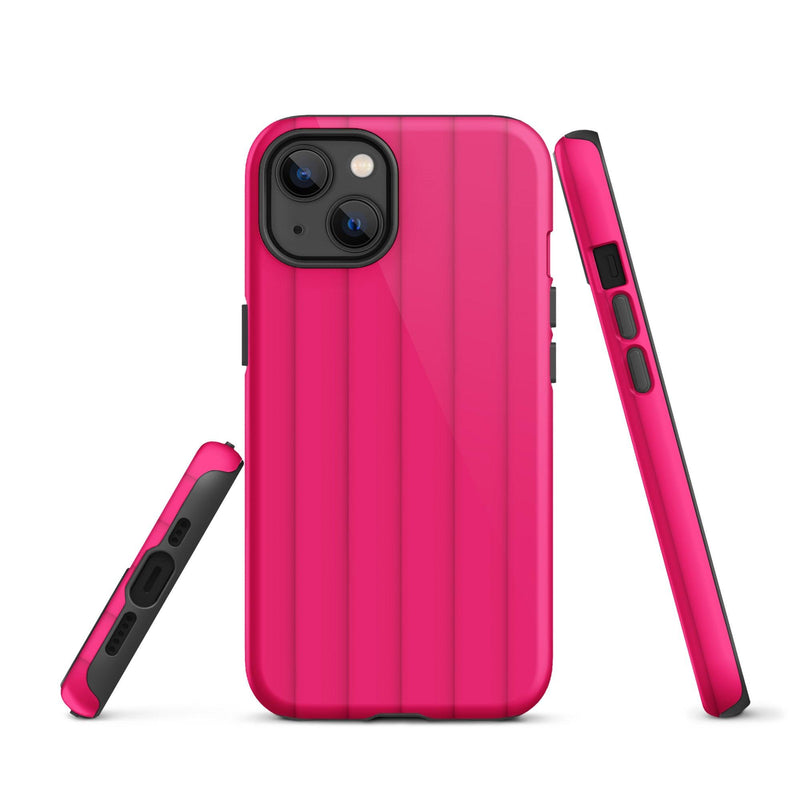 Load image into Gallery viewer, Berry Red Pink Ribbed Colorful iPhone Case Double Layer Impact Resistant Tough 3D Wrap Matte or Glossy Finish CREATIVETECH