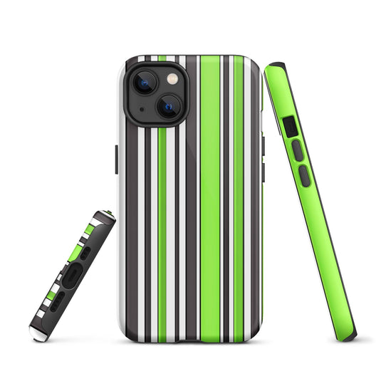 Green White Colorful iPhone Case Double Layer Impact Resistant Tough 3D Wrap Matte or Glossy Finish CREATIVETECH