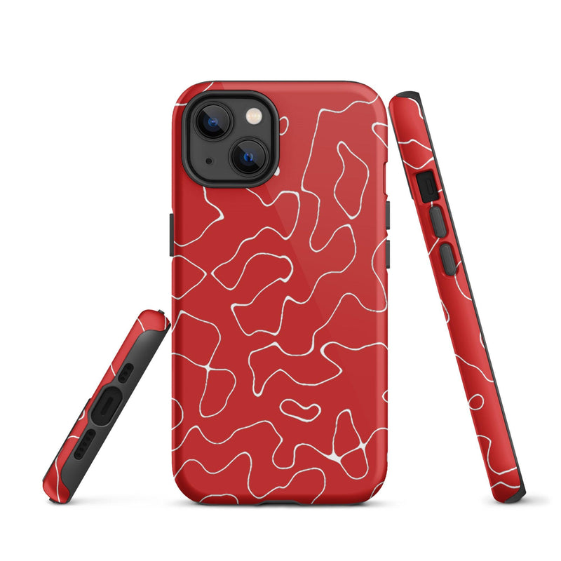 Load image into Gallery viewer, Organic Red Colorful Hardshell iPhone Case Double Layer Impact Resistant Tough 3D Wrap Matte or Glossy Finish CREATIVETECH
