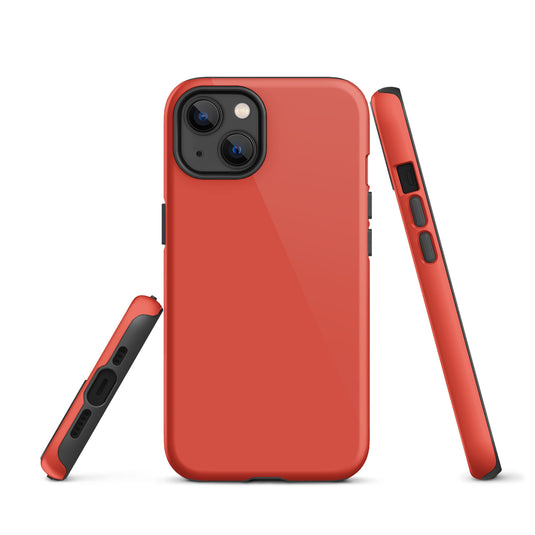 Orange Red iPhone Case Hardshell 3D Wrap Thermal Plain Color CREATIVETECH